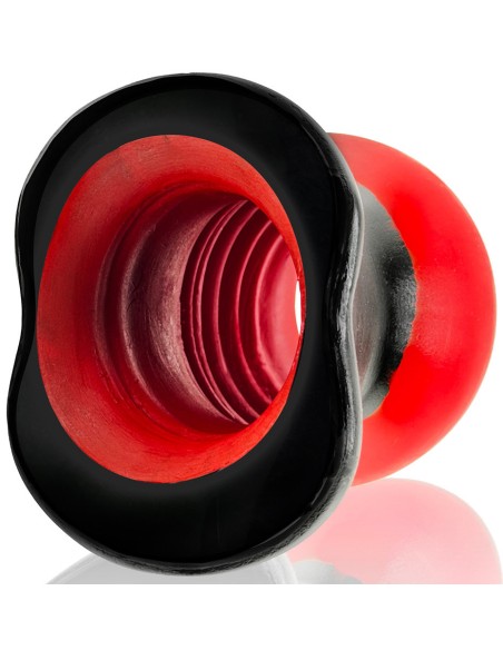 Plug Tunnel Super Max Pighole XXXL Noir-Rouge 15 x 11.5cm