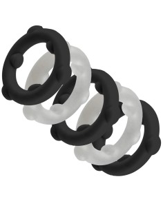 Lot de 5 Cockrings Spinner 25 mm Noir-Blanc