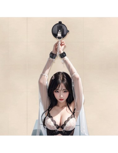 Menottes avec Ventouse Strongcup Rouges