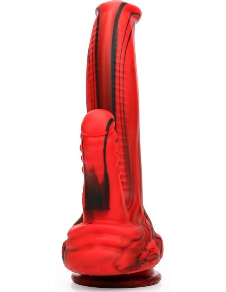Double Gode Dobhorse 18 x 7cm Rouge et Noir