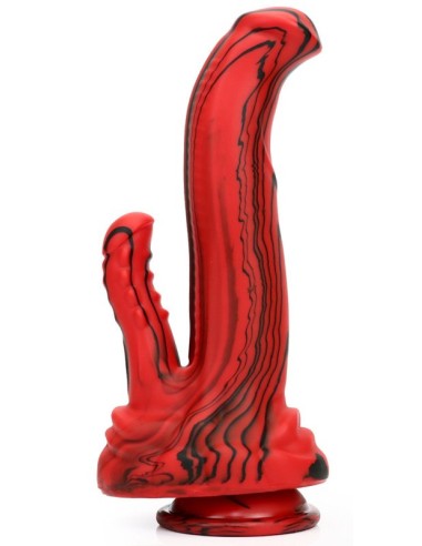 Double Gode Dobhorse 18 x 7cm Rouge et Noir