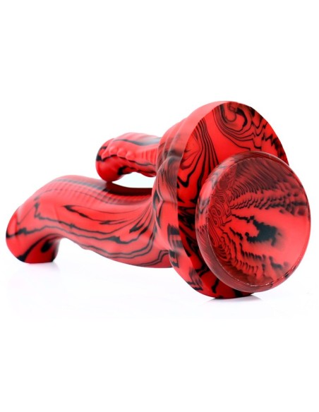 Double Gode Dobhorse 18 x 7cm Rouge et Noir