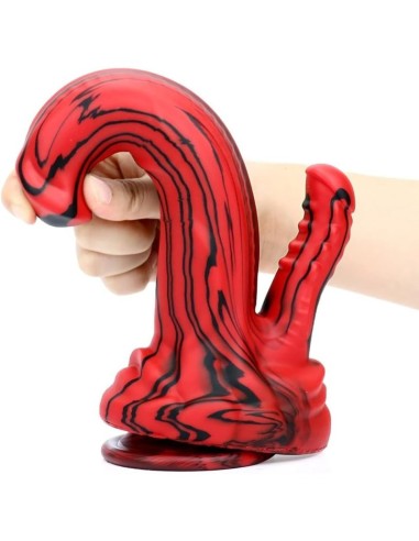 Double Gode Dobhorse 18 x 7cm Rouge et Noir
