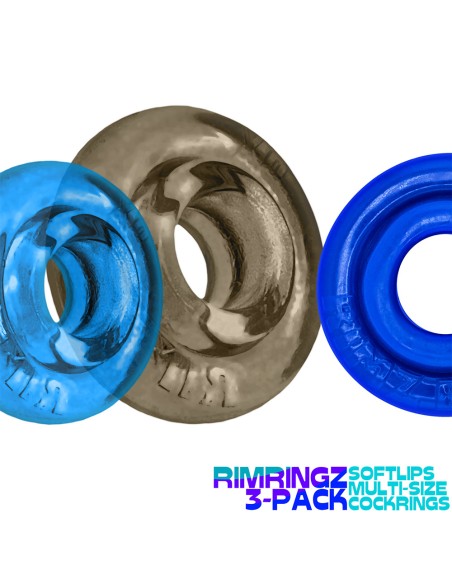 Lot de 3 Cockrings Rimringz Gris-Bleus