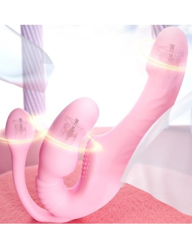 Gode Ceinture sans harnais vibrant Tripleasure 12 x 3.5cm