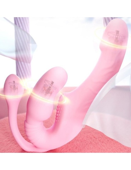 Gode Ceinture sans harnais vibrant Tripleasure 12 x 3.5cm