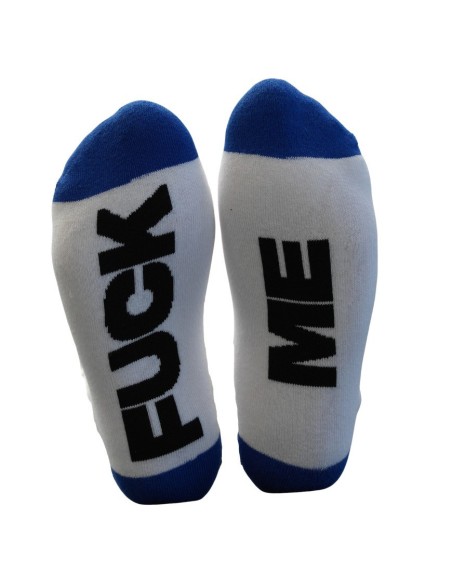 Chaussettes Fuck Me Blanc-Bleu