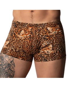 Boxer léopard Ring & Short Marron