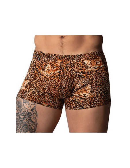 Boxer léopard Ring & Short Marron
