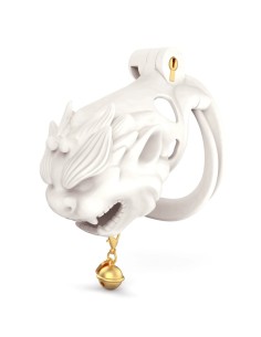 Cage avec grelot Dragon 8.5 x 3.7 cm Blanche