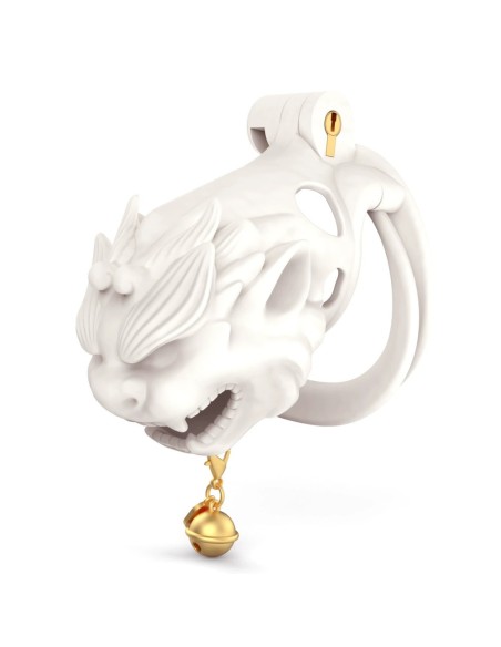 Cage avec grelot Dragon 8.5 x 3.7 cm Blanche