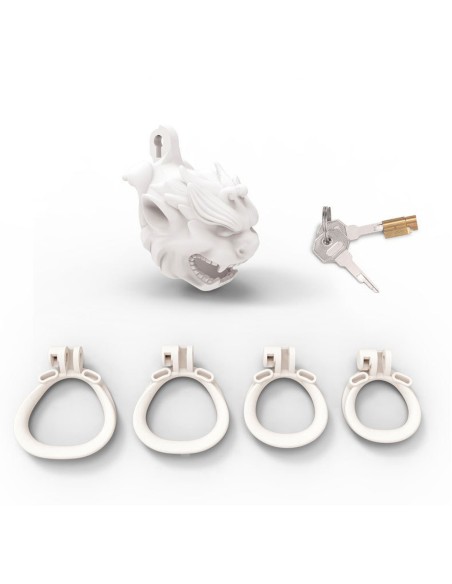 Cage avec grelot Dragon 8.5 x 3.7 cm Blanche