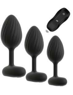 Lot de 3 Plugs vibrants Vrillass Noirs 10 Vibrations
