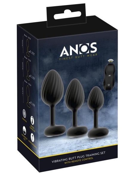 Lot de 3 Plugs vibrants Vrillass Noirs 10 Vibrations