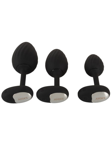 Lot de 3 Plugs vibrants Vrillass Noirs 10 Vibrations