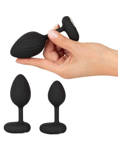 Lot de 3 Plugs vibrants Vrillass Noirs 10 Vibrations