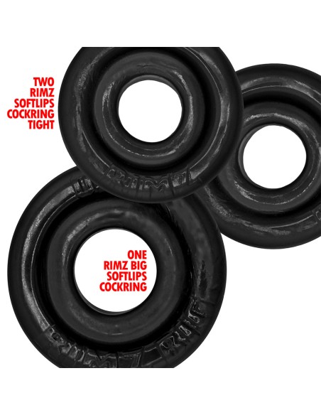 Lot de 3 Cockrings Rimringz Noirs