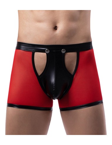 Boxer sexy Open Side Noir-Rouge