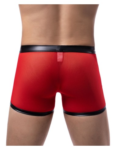 Boxer sexy Open Side Noir-Rouge