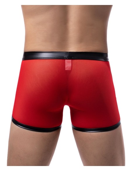 Boxer sexy Open Side Noir-Rouge