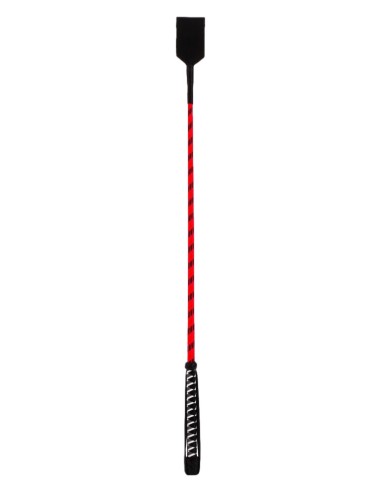 Cravache cuir et nylon Neon Stick 72cm Noir-Rouge
