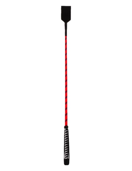 Cravache cuir et nylon Neon Stick 72cm Noir-Rouge