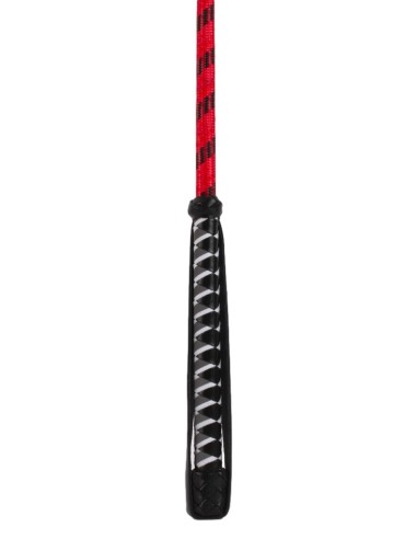 Cravache cuir et nylon Neon Stick 72cm Noir-Rouge