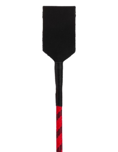 Cravache cuir et nylon Neon Stick 72cm Noir-Rouge