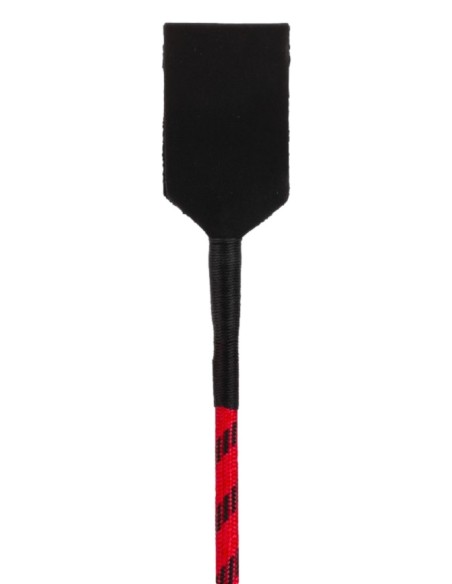 Cravache cuir et nylon Neon Stick 72cm Noir-Rouge