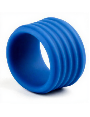 Cockring Deep Rib Grip 35 mm Bleu