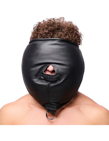 Cagoule sensorielle en cuir rembourré