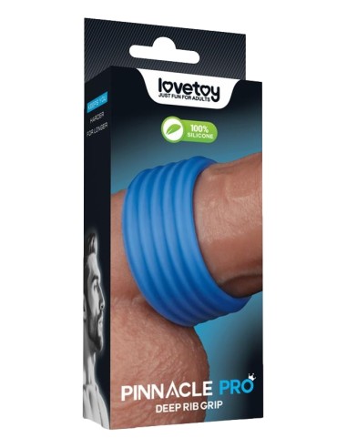 Cockring Deep Rib Grip 35 mm Bleu