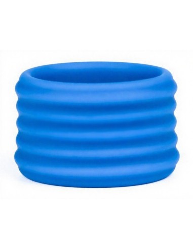 Cockring Deep Rib Grip 35 mm Bleu