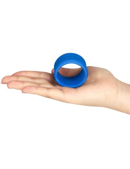 Cockring Deep Rib Grip 35 mm Bleu