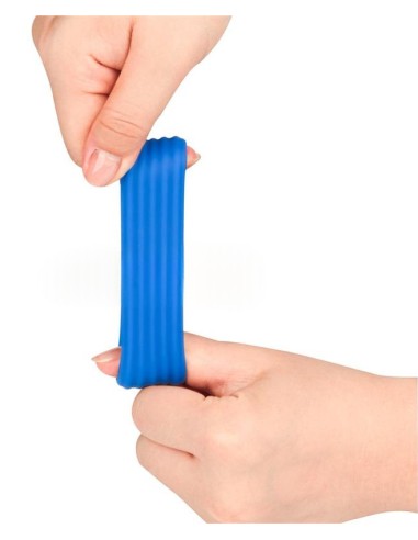 Cockring Deep Rib Grip 35 mm Bleu