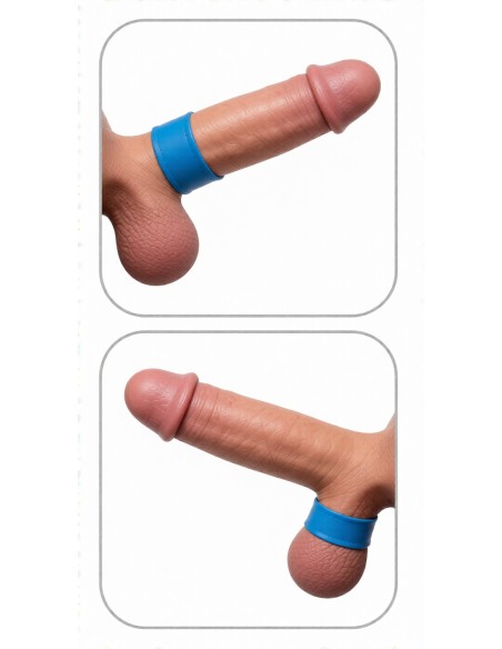 Cockring Deep Rib Grip 35 mm Bleu