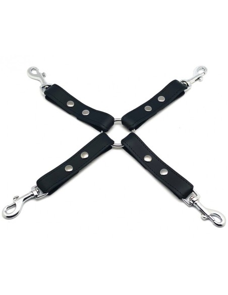 Noeud BDSM en cuir avec crochets