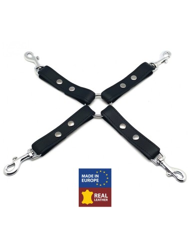 Noeud BDSM en cuir avec crochets