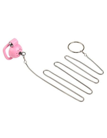 Cage avec laisse Round Leash 4 x 3.5 cm Rose