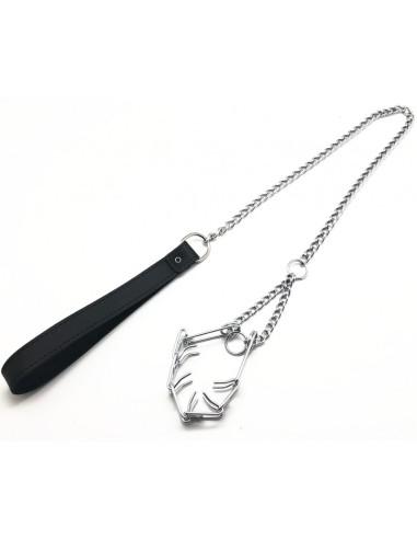 Laisse avec collier étrangleur pour pénis