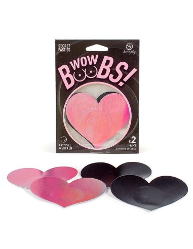 Cache-Tétons Wow boobs heart Bicolores