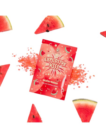Bonbons sucre pétillant Explosive kiss Pastèque 9g