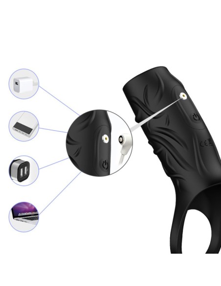 Manchon vibrant Extivibe 9 x 4.5 cm Noir