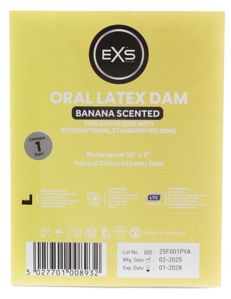 Digue orale en latex 10 x 6 cm Banane