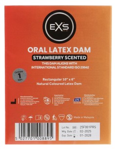 Digue orale en latex 10 x 6 cm Fraise