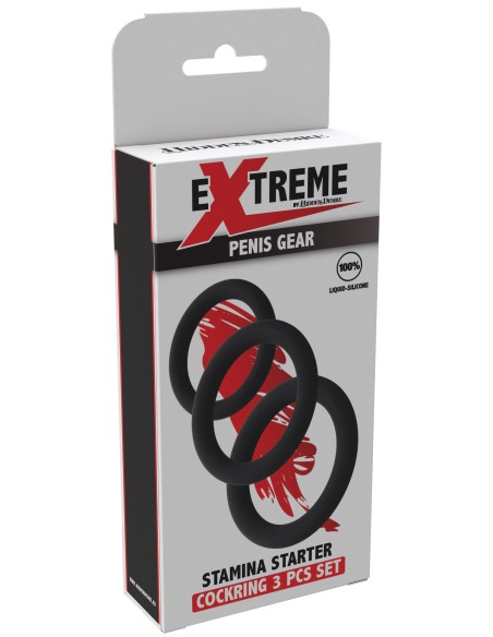 Lot de 3 Cockrings Stamstart Noirs