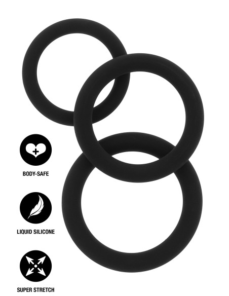 Lot de 3 Cockrings Stamstart Noirs