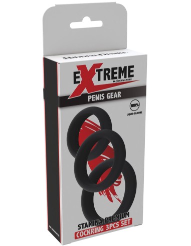 Lot de 3 Cockrings Stamcock Noirs