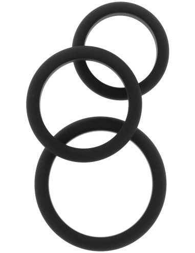 Lot de 3 Cockrings Stamcock Noirs