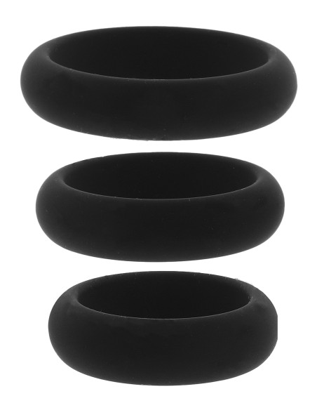 Lot de 3 Cockrings Stamcock Noirs